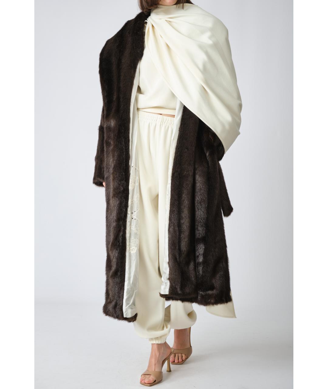 MAGDA BUTRYM Белые полиэстеровые прямые брюки, фото 8