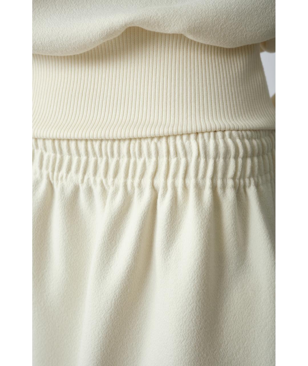 MAGDA BUTRYM Белые полиэстеровые прямые брюки, фото 7