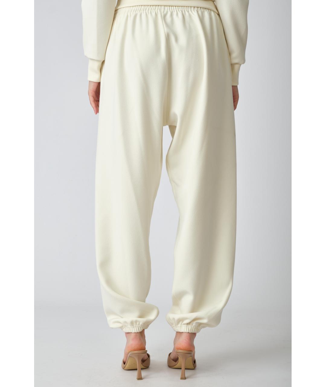 MAGDA BUTRYM Белые полиэстеровые прямые брюки, фото 6