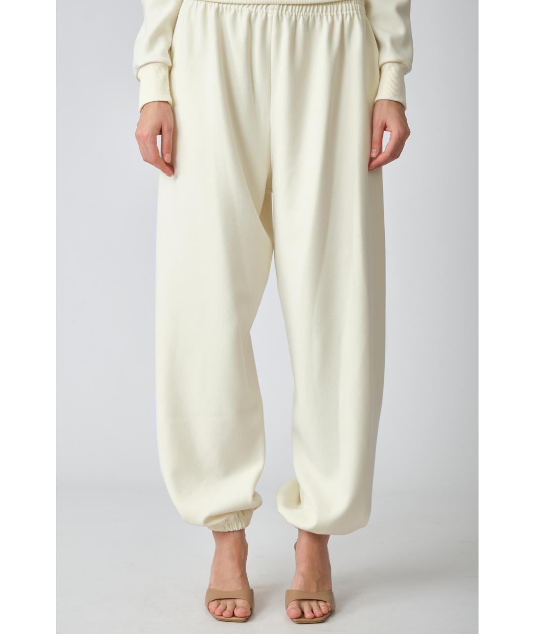 MAGDA BUTRYM Белые полиэстеровые прямые брюки, фото 2