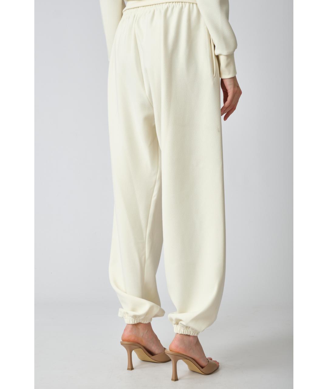 MAGDA BUTRYM Белые полиэстеровые прямые брюки, фото 5