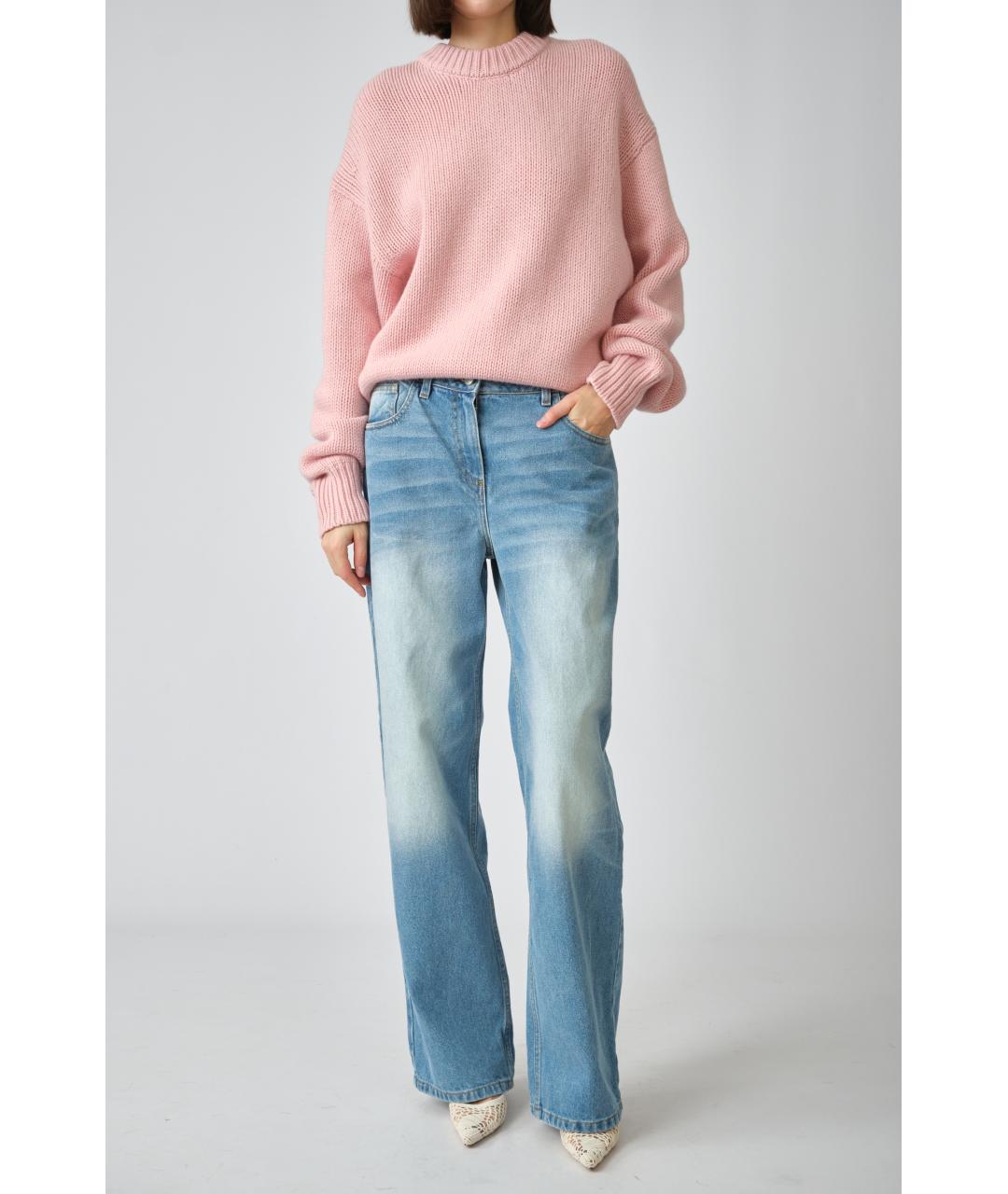 MAGDA BUTRYM Голубые хлопковые прямые джинсы, фото 8