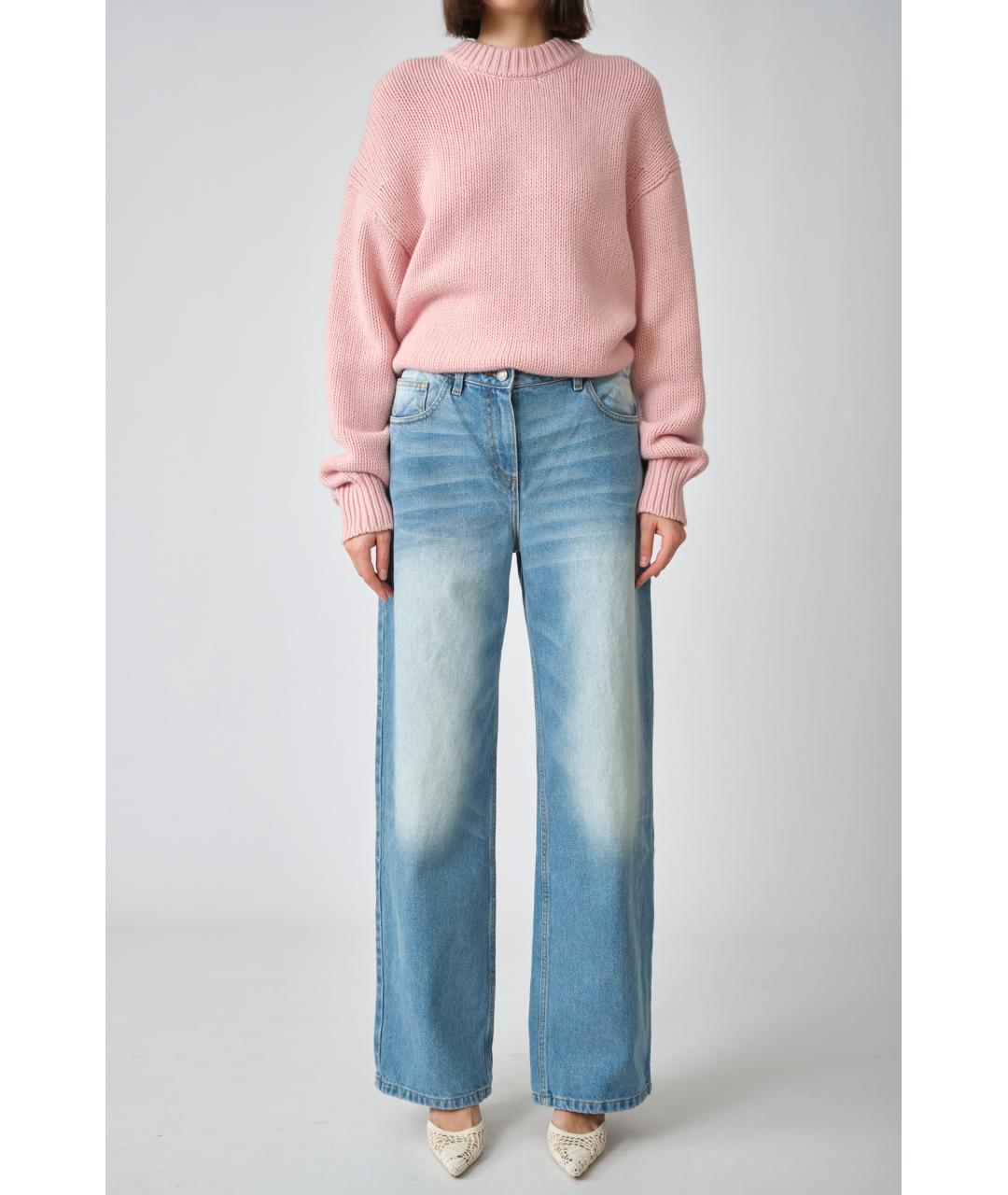 MAGDA BUTRYM Голубые хлопковые прямые джинсы, фото 2