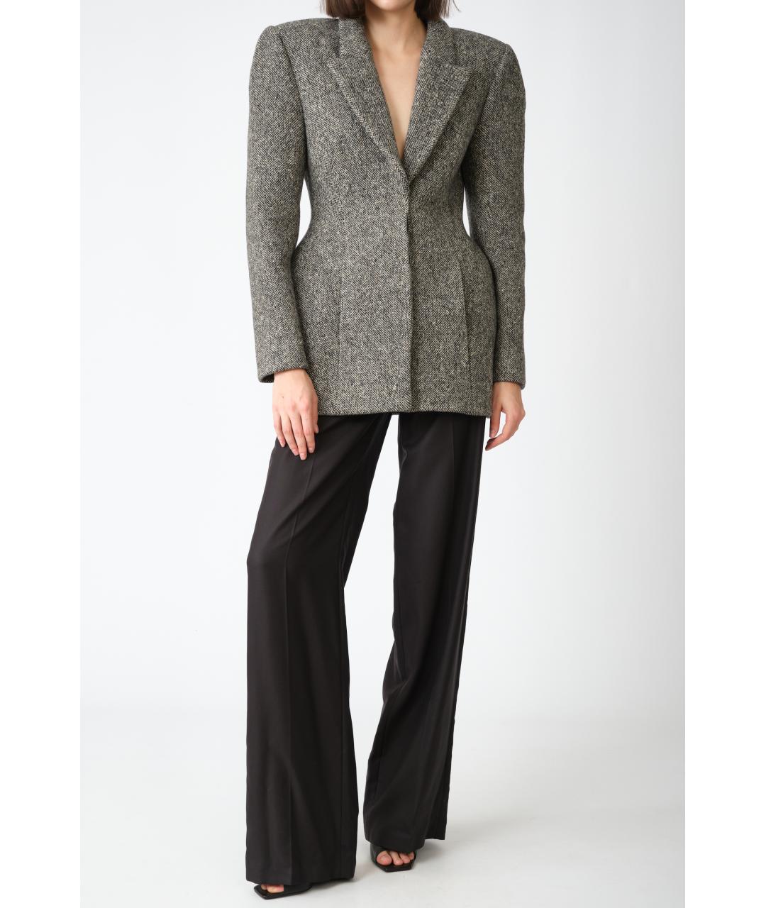 MAGDA BUTRYM Серый шерстяной жакет/пиджак, фото 2