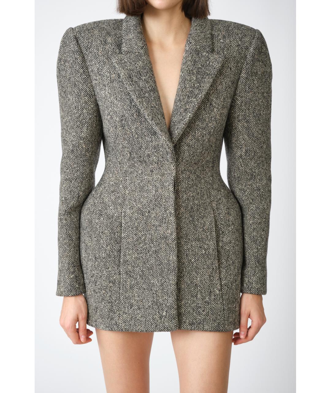 MAGDA BUTRYM Серый шерстяной жакет/пиджак, фото 5