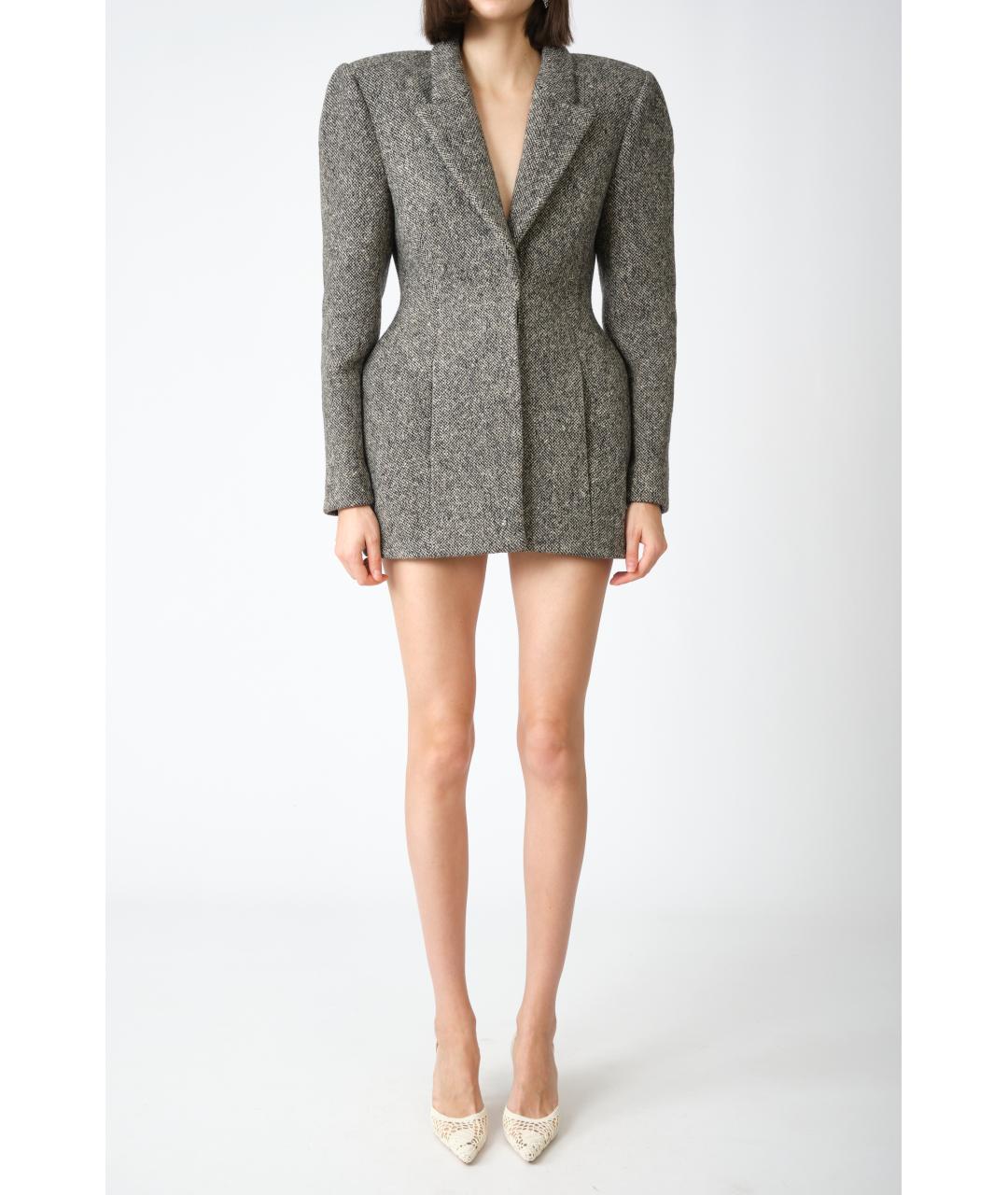 MAGDA BUTRYM Серый шерстяной жакет/пиджак, фото 4