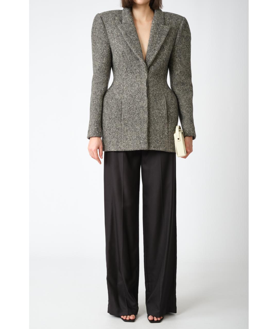 MAGDA BUTRYM Серый шерстяной жакет/пиджак, фото 3