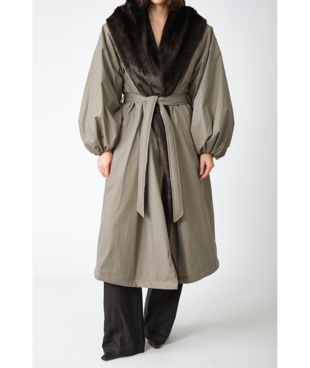 MAGDA BUTRYM Серое хлопковое пальто, фото 4