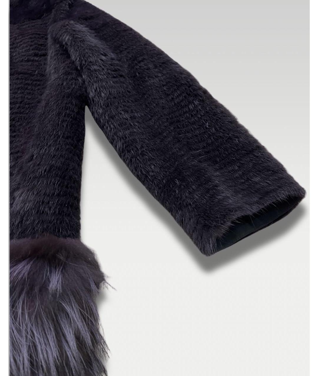 YVES SALOMON Фиолетовая меховая шуба, фото 4