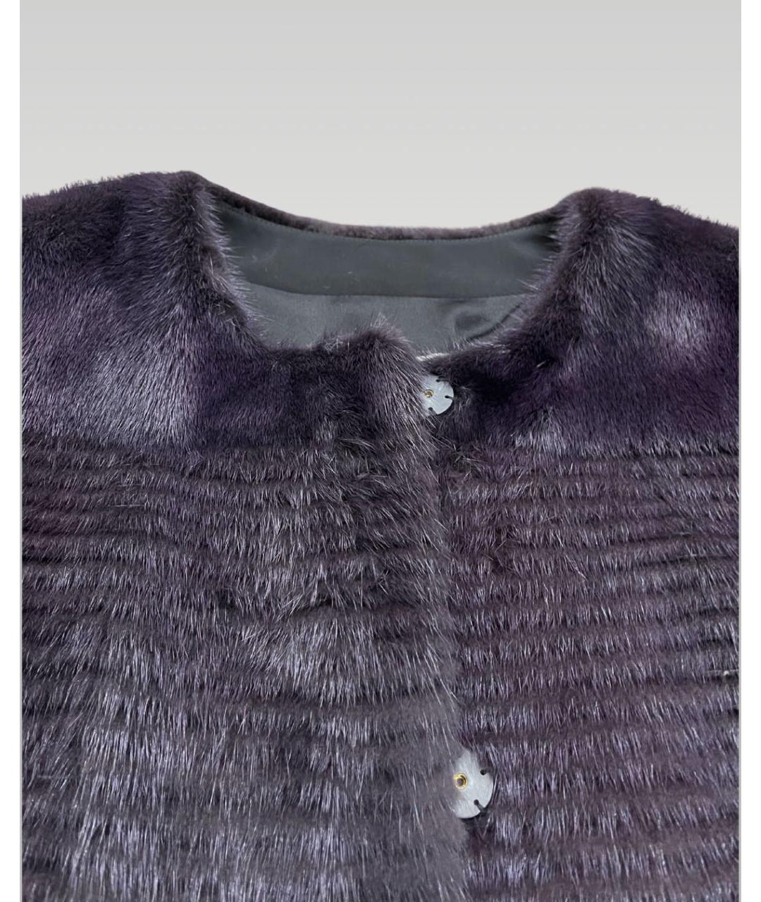 YVES SALOMON Фиолетовая меховая шуба, фото 3