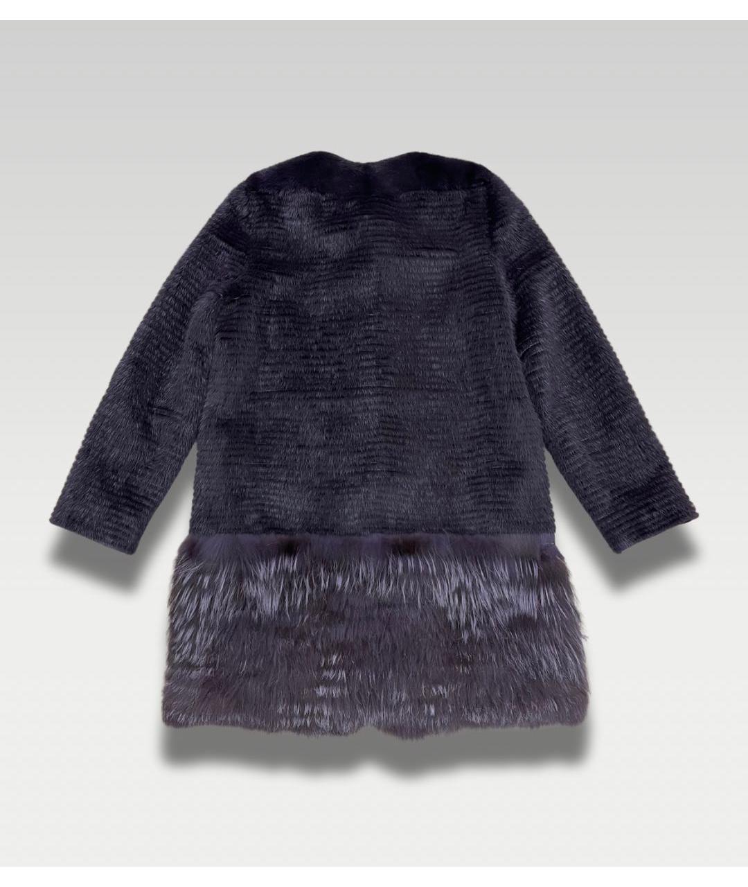 YVES SALOMON Фиолетовая меховая шуба, фото 2