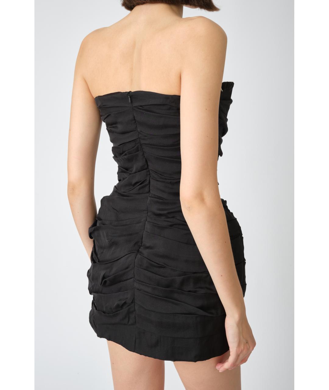 MAGDA BUTRYM Черное шелковое коктейльное платье, фото 5