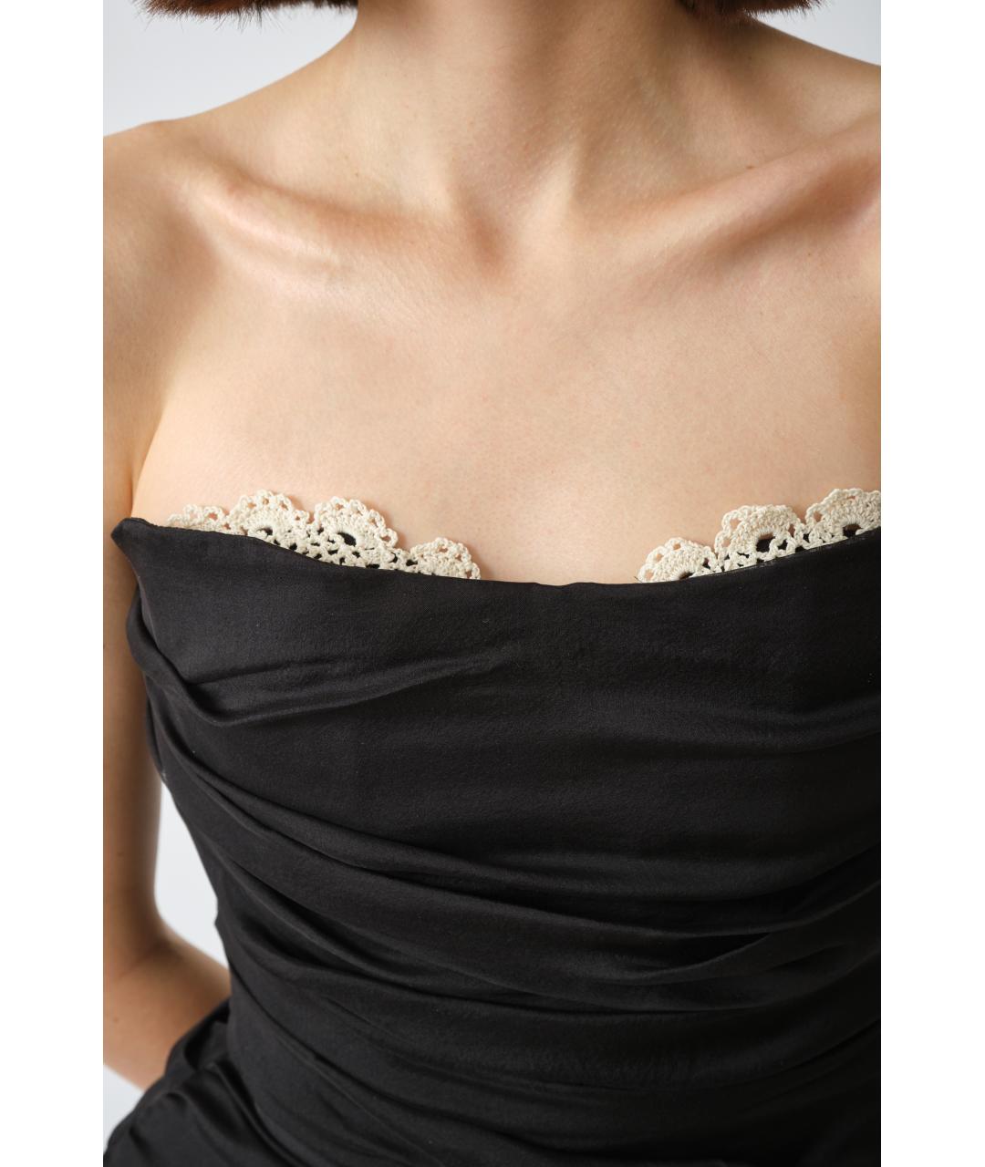 MAGDA BUTRYM Черное шелковое коктейльное платье, фото 6