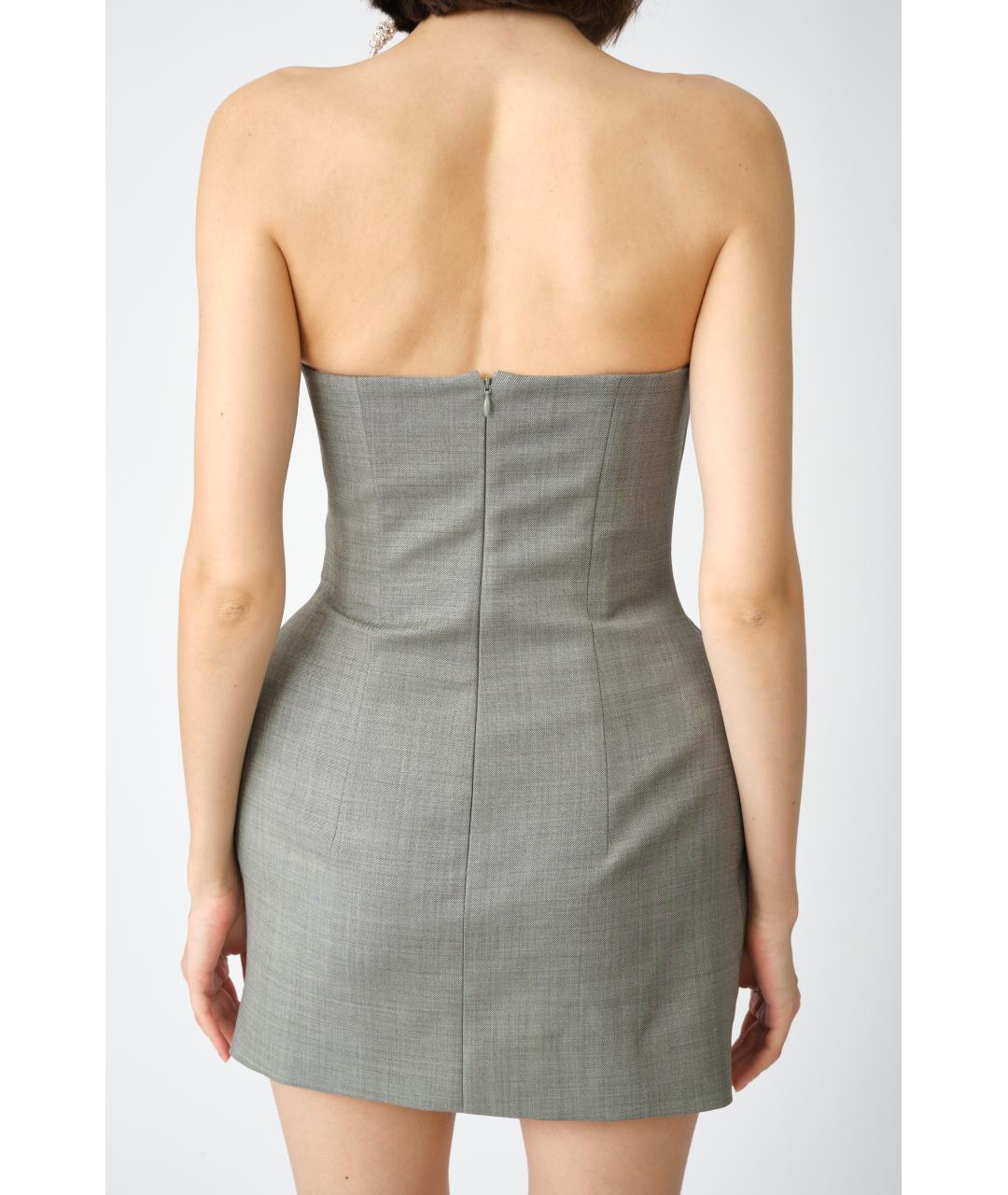 MAGDA BUTRYM Серое шерстяное вечернее платье, фото 4