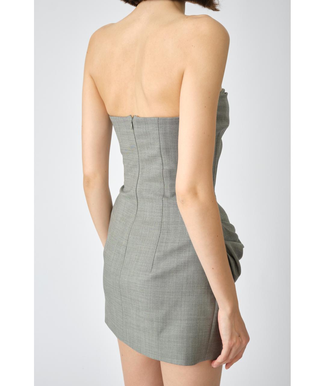 MAGDA BUTRYM Серое шерстяное вечернее платье, фото 5