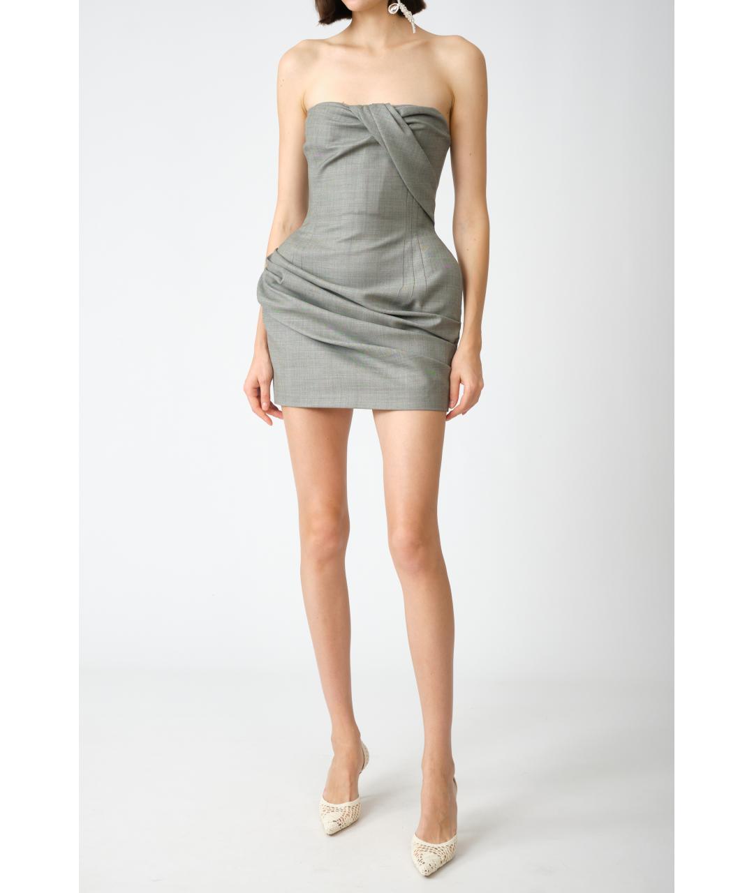 MAGDA BUTRYM Серое шерстяное вечернее платье, фото 2