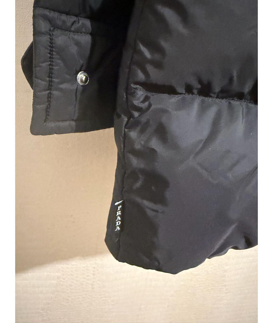PRADA Черный полиэстеровый пуховик, фото 4