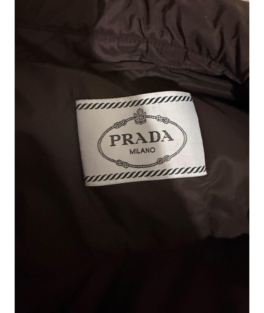 PRADA Черный полиэстеровый пуховик, фото 3