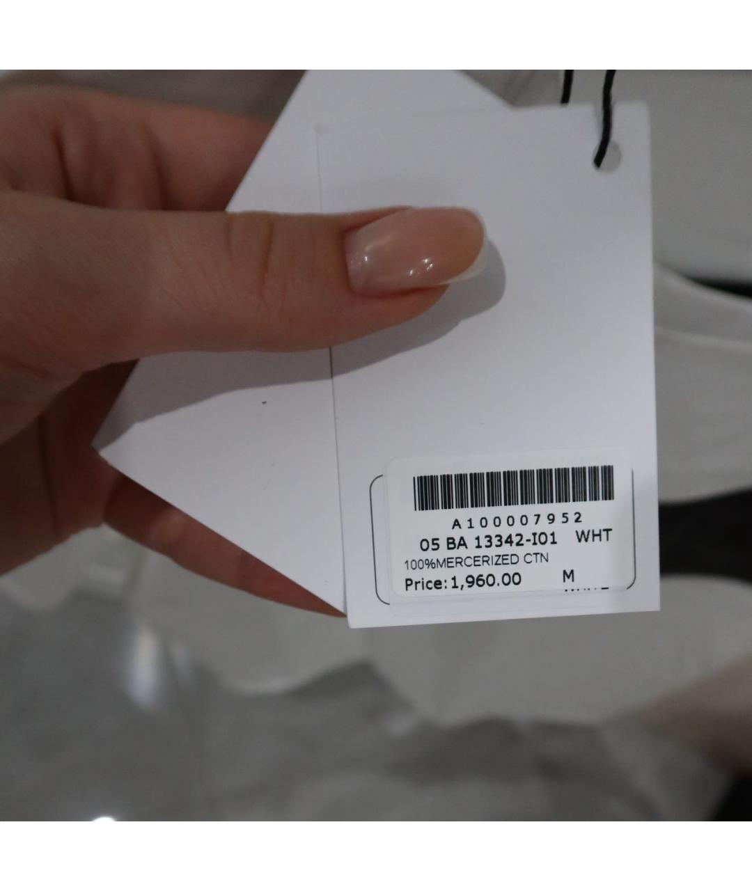 BALMAIN Белая хлопковая футболка, фото 5