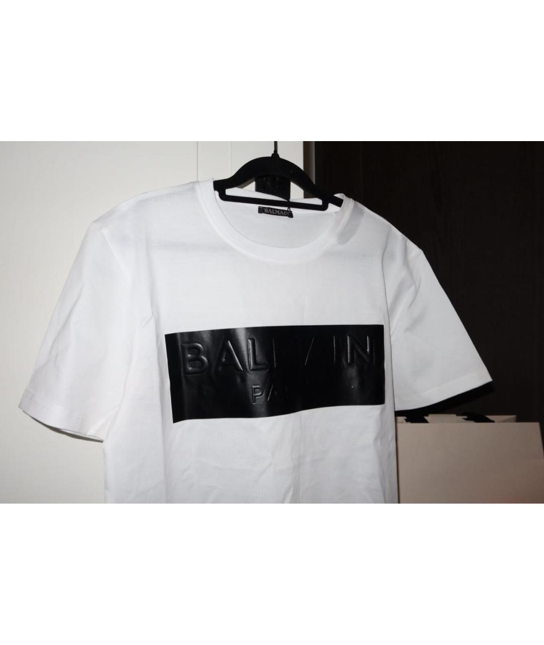 BALMAIN Белая хлопковая футболка, фото 2