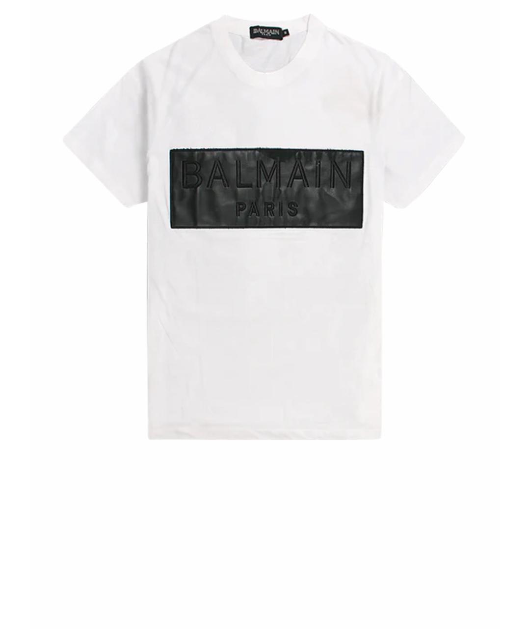 BALMAIN Белая хлопковая футболка, фото 1
