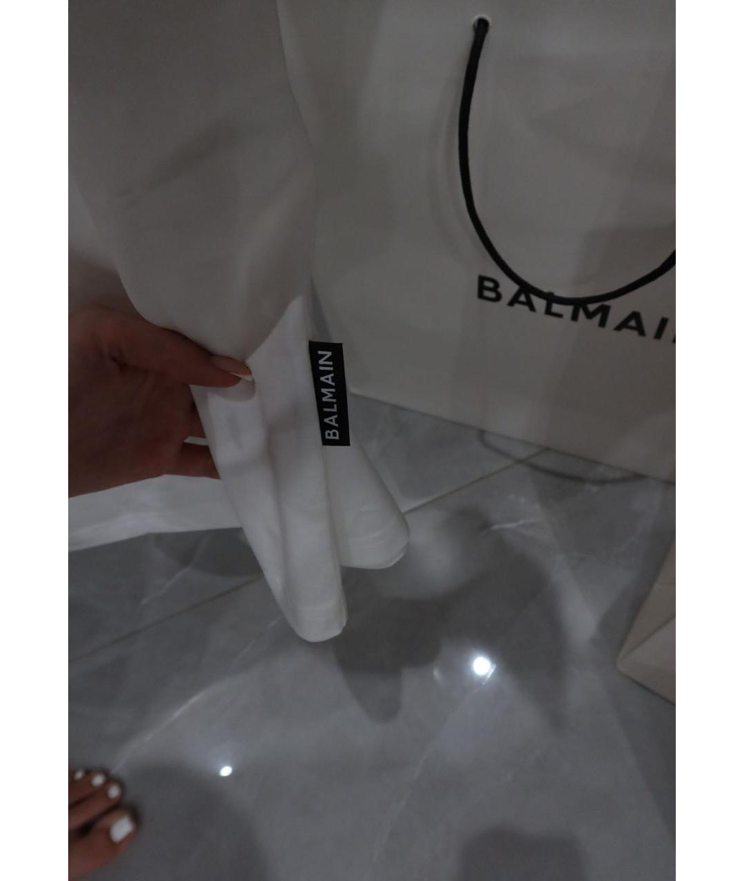 BALMAIN Белая хлопковая футболка, фото 6