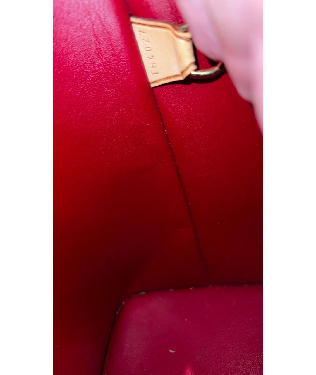 LOUIS VUITTON Красная сумка тоут из лакированной кожи, фото 4