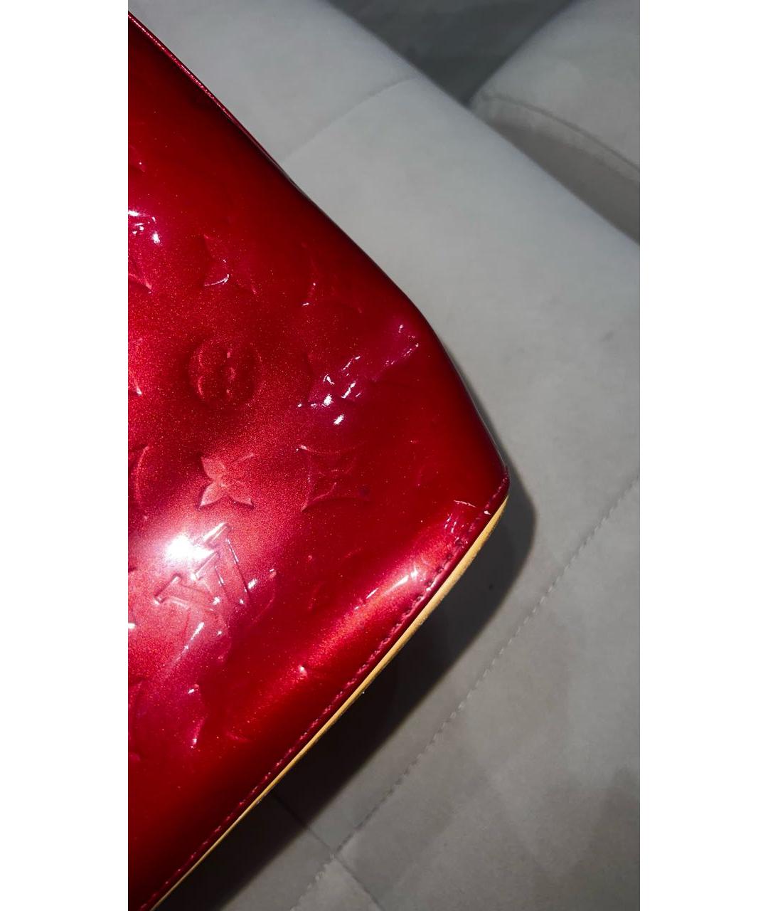 LOUIS VUITTON Красная сумка тоут из лакированной кожи, фото 7