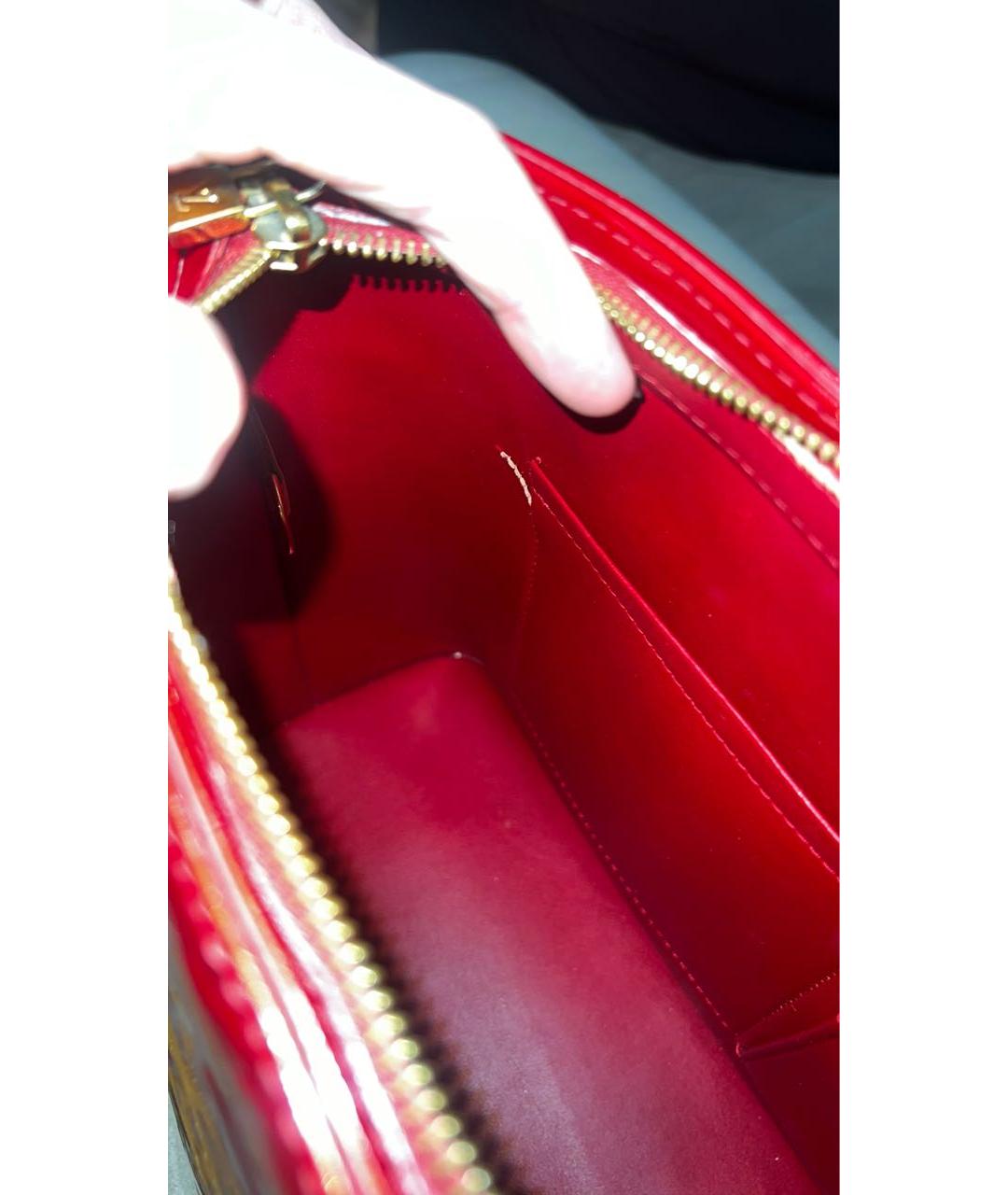 LOUIS VUITTON Красная сумка тоут из лакированной кожи, фото 8