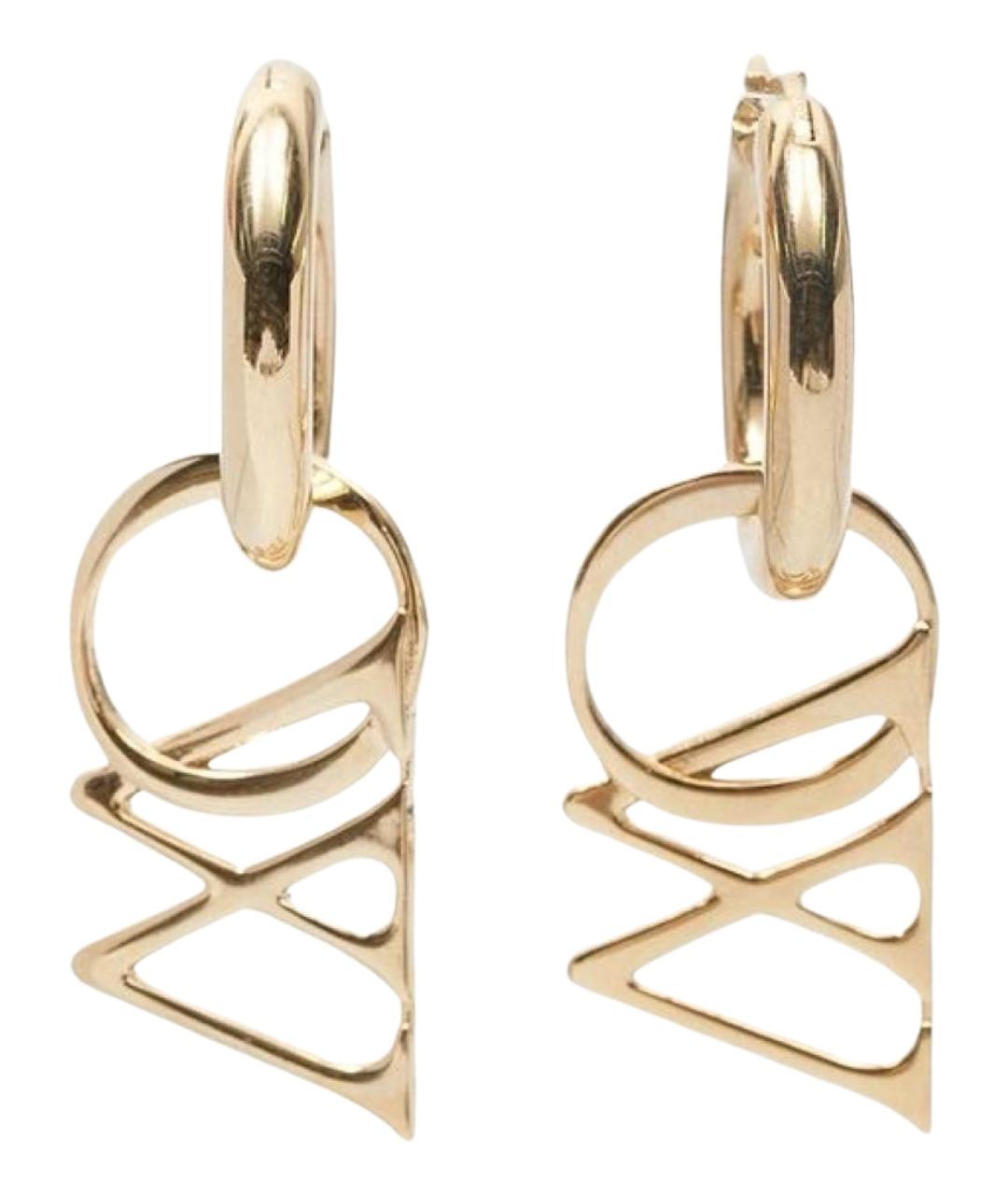 OFF-WHITE Золотые латунные серьги, фото 1