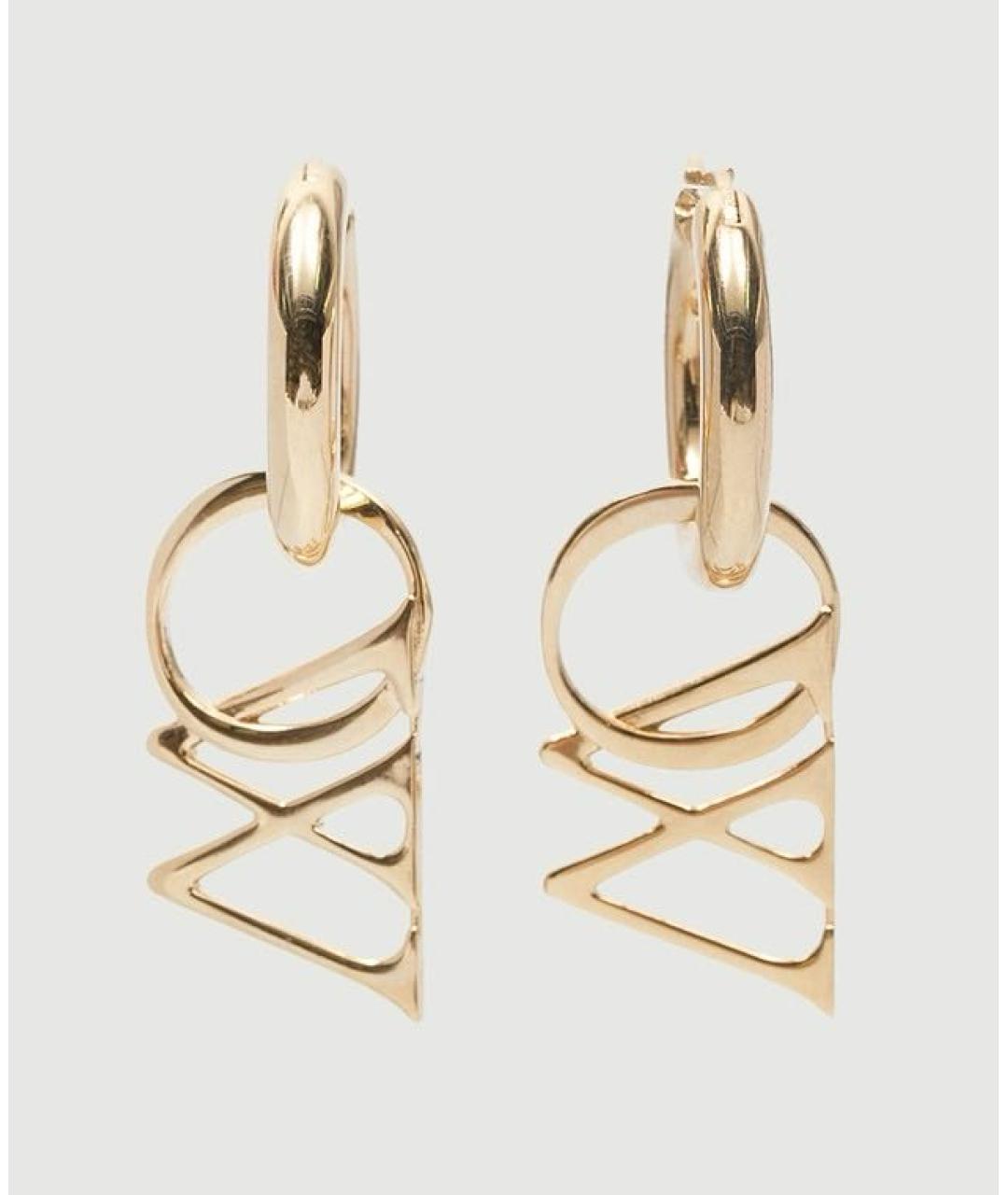 OFF-WHITE Золотые латунные серьги, фото 9