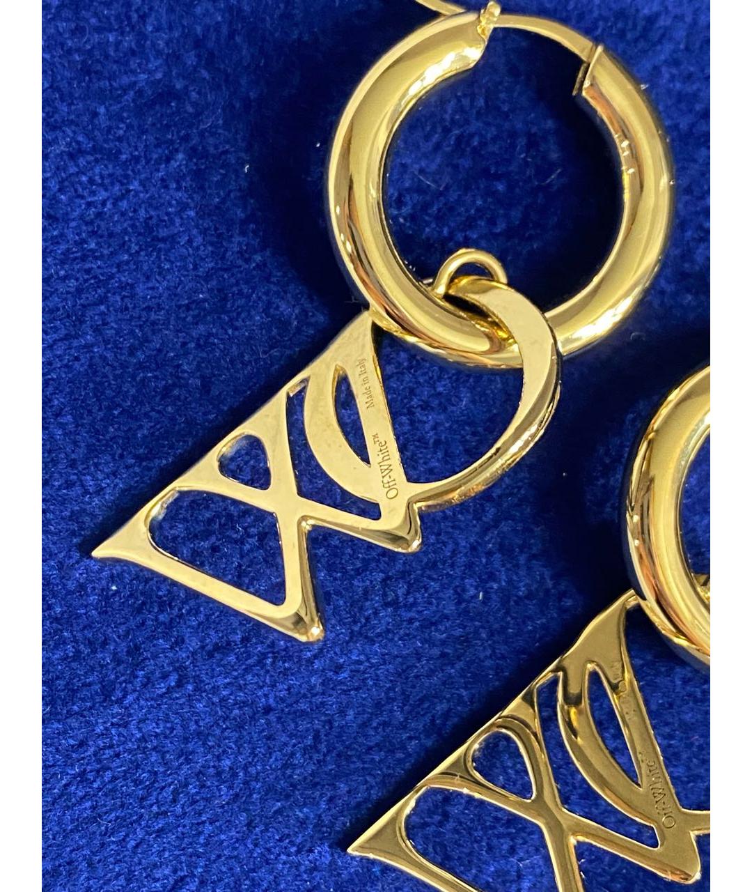 OFF-WHITE Золотые латунные серьги, фото 4