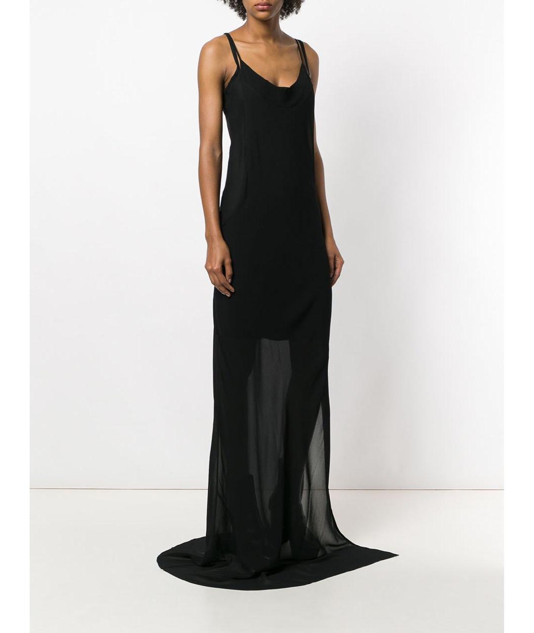 ANN DEMEULEMEESTER Черное вискозное вечернее платье, фото 4