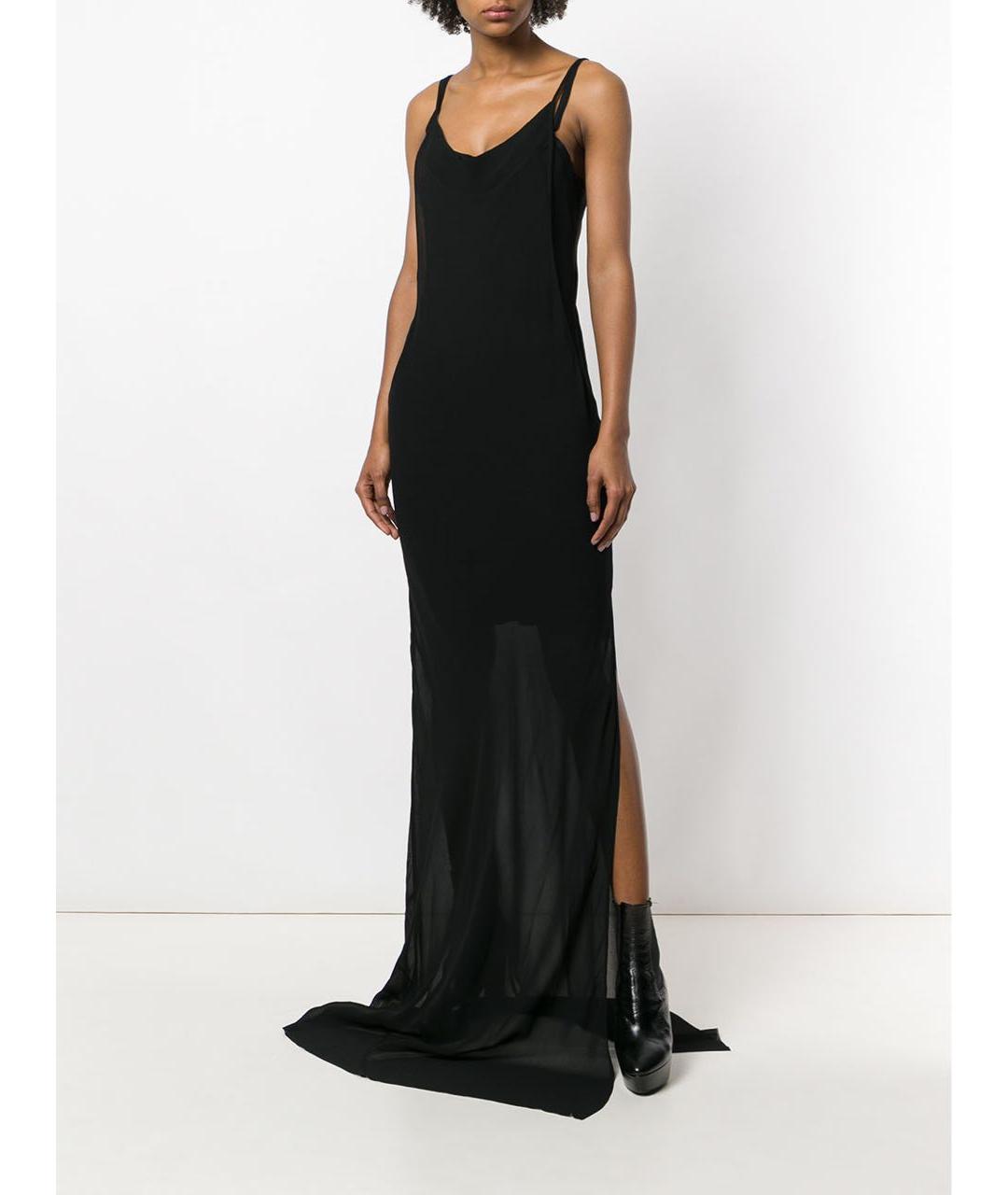 ANN DEMEULEMEESTER Черное вискозное вечернее платье, фото 3