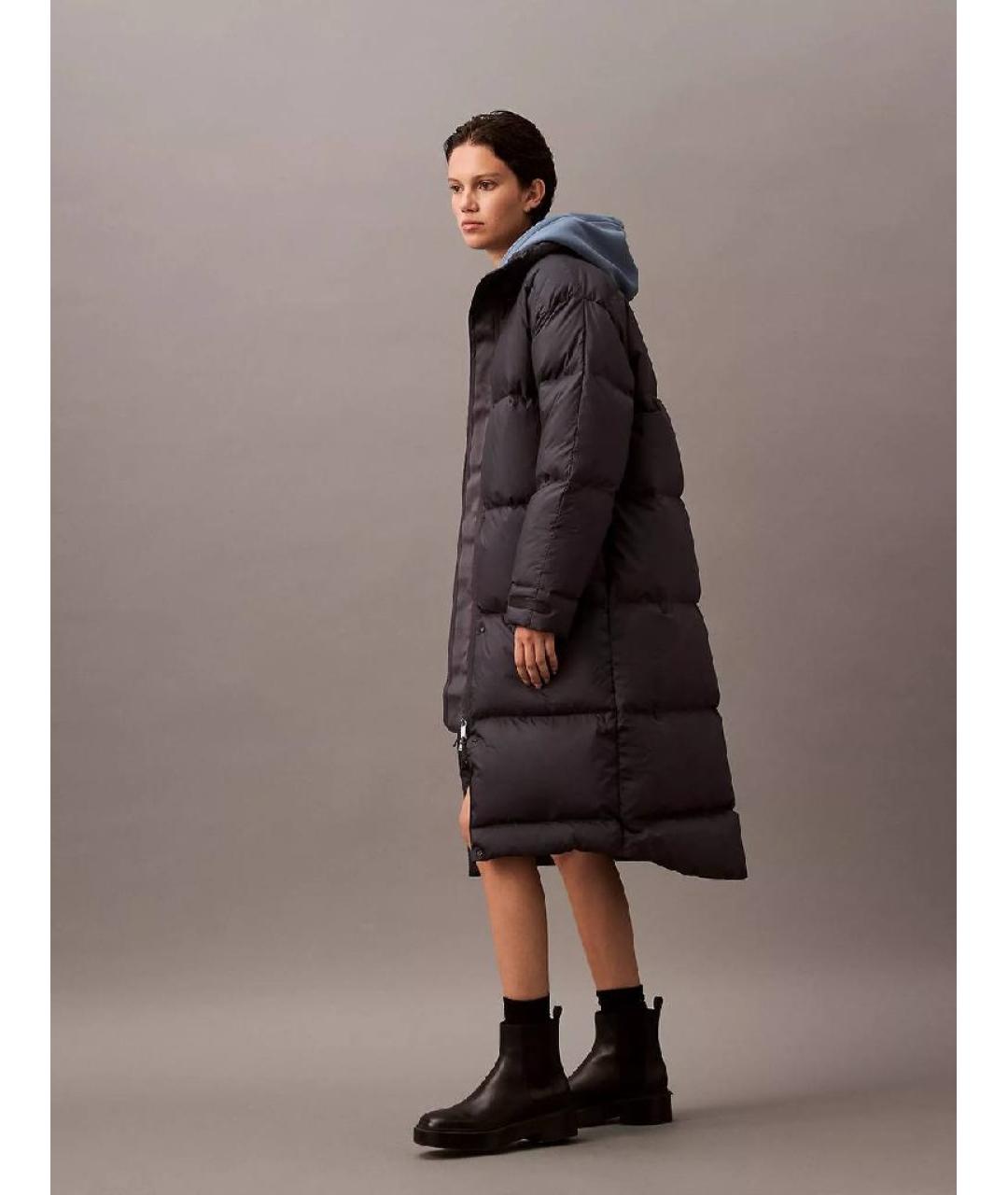 CALVIN KLEIN Черный полиэстеровый пуховик, фото 3