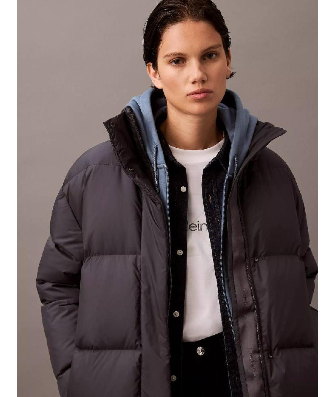 CALVIN KLEIN Черный полиэстеровый пуховик, фото 6