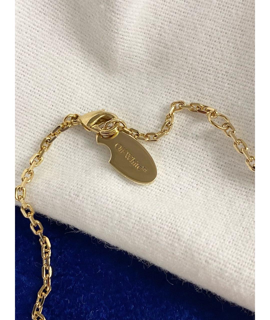 OFF-WHITE Золотой латунный браслет, фото 5