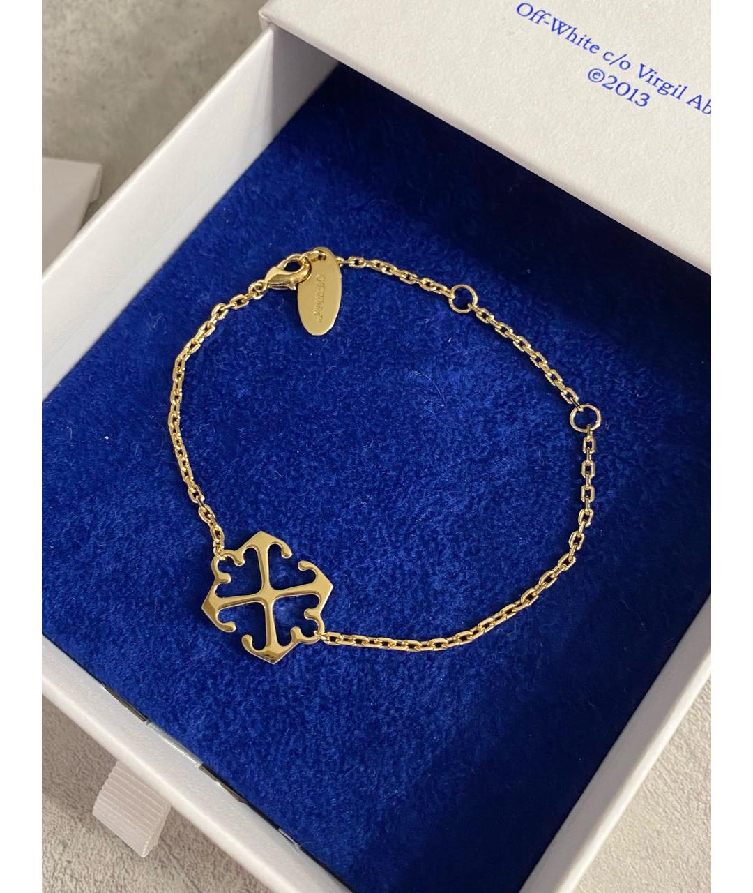 OFF-WHITE Золотой латунный браслет, фото 3