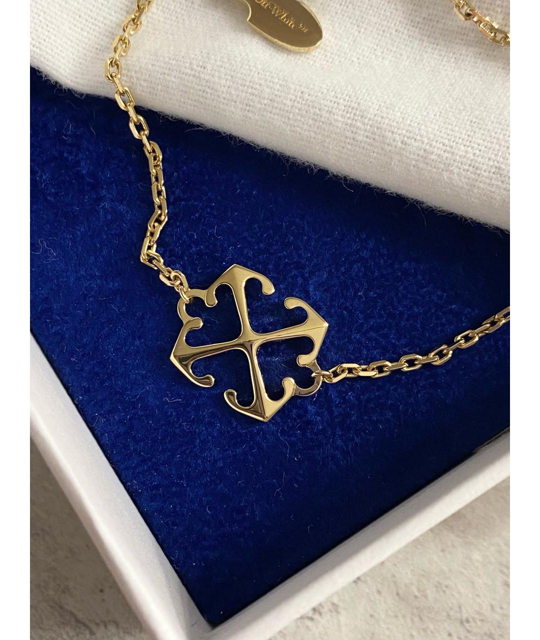 OFF-WHITE Золотой латунный браслет, фото 4