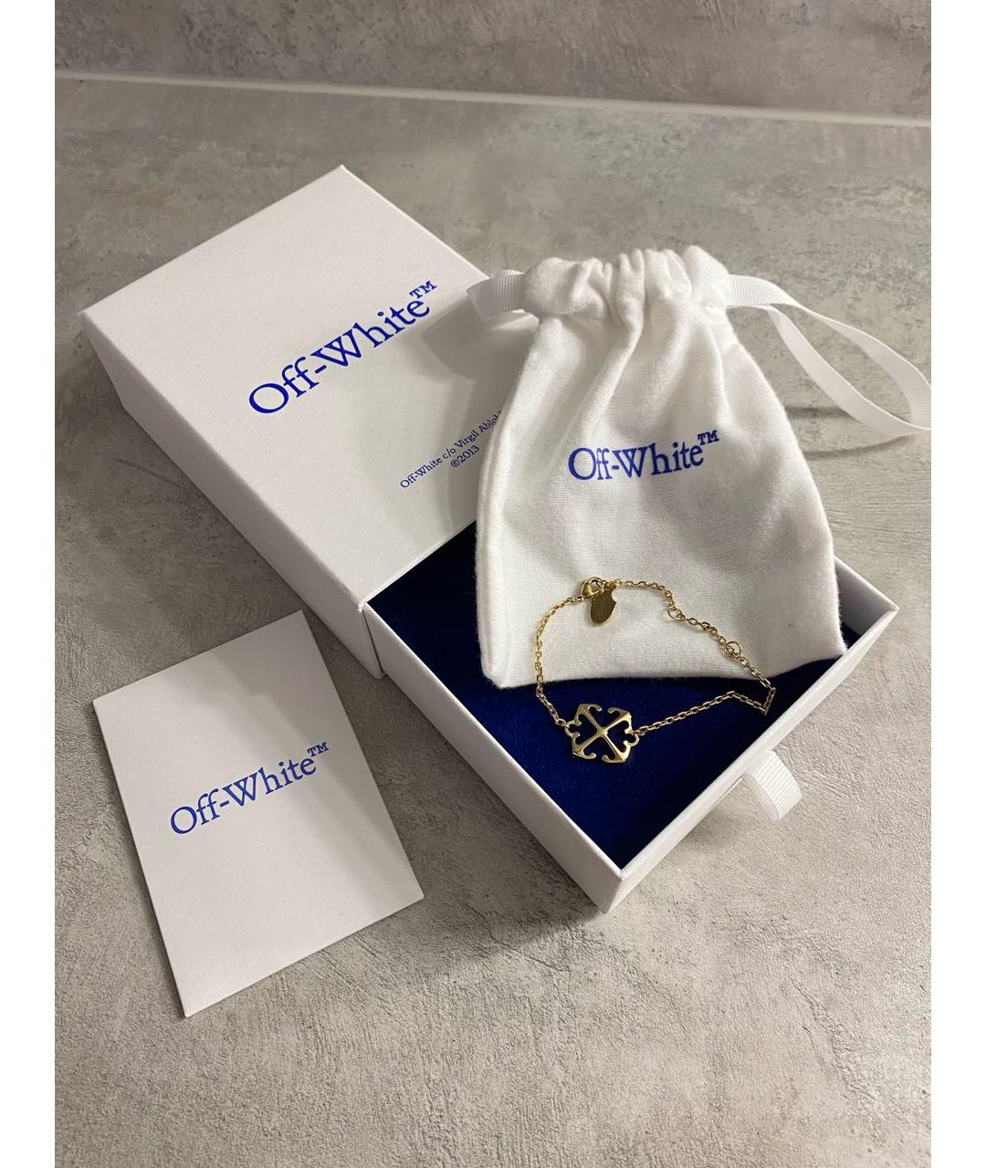 OFF-WHITE Золотой латунный браслет, фото 2