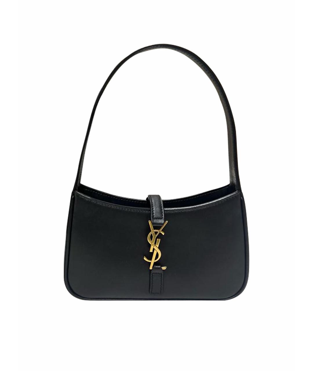 SAINT LAURENT Черная кожаная сумка с короткими ручками, фото 1