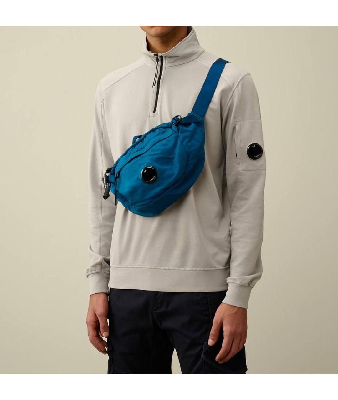 CP COMPANY Синяя тканевая поясная сумка, фото 6