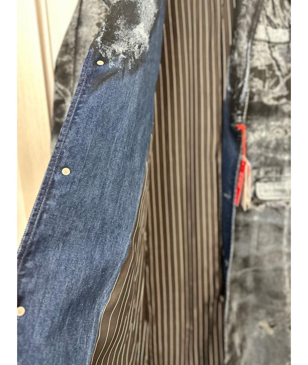 DIESEL Темно-синий деним тренч / плащ, фото 3