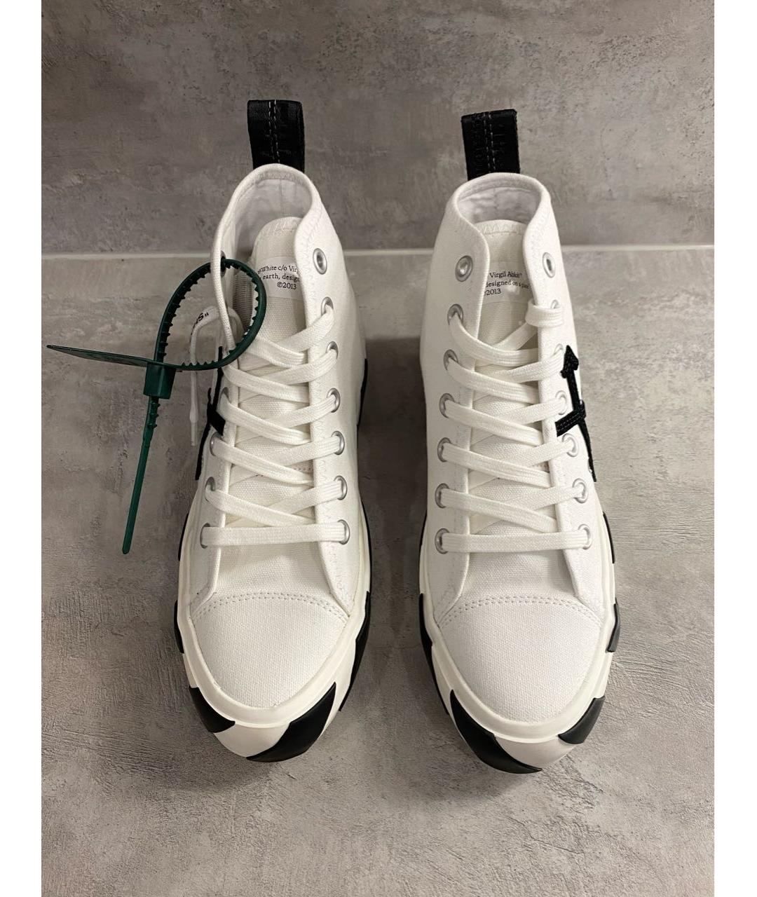 OFF-WHITE Белые текстильные кеды, фото 4