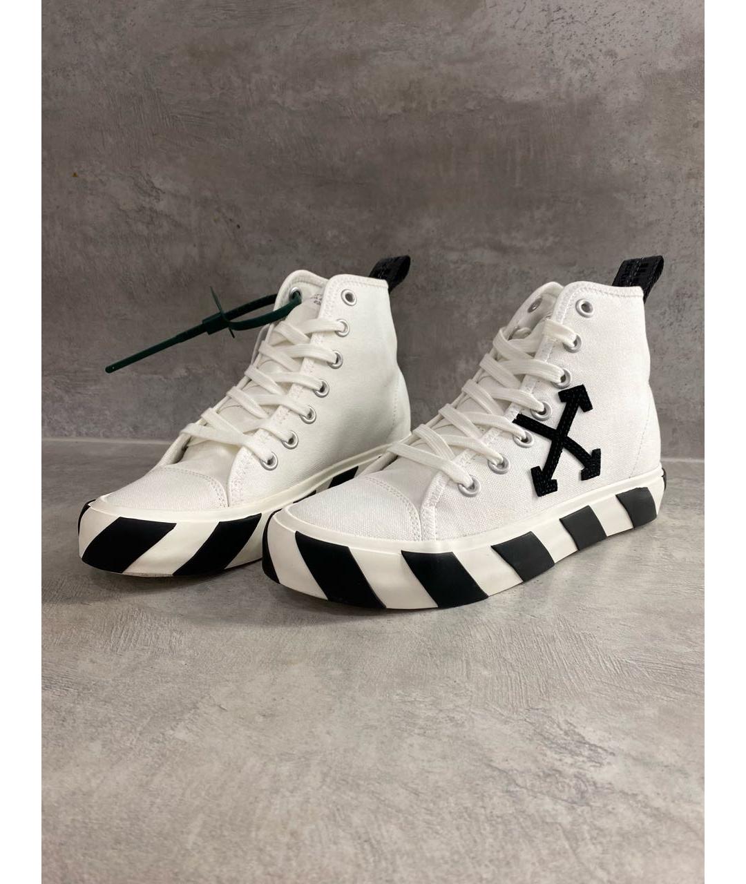 OFF-WHITE Белые текстильные кеды, фото 2