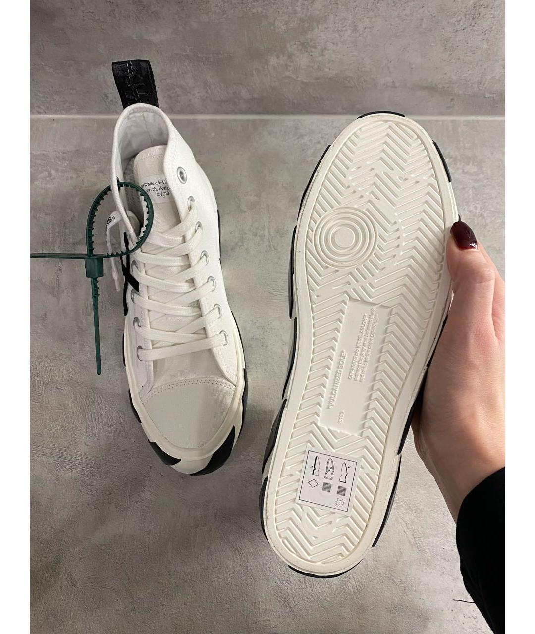 OFF-WHITE Белые текстильные кеды, фото 6