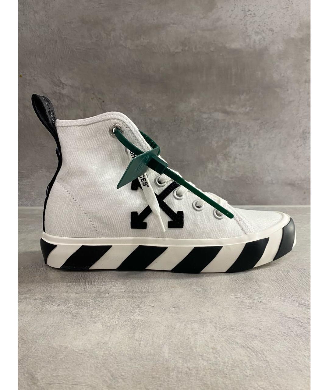 OFF-WHITE Белые текстильные кеды, фото 9