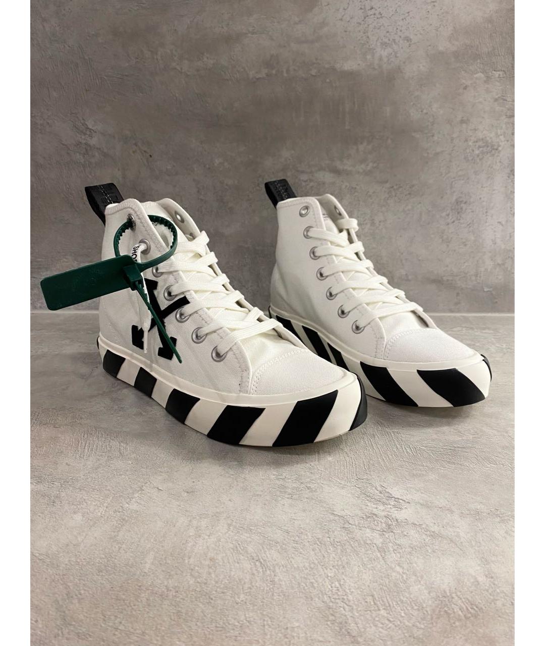 OFF-WHITE Белые текстильные кеды, фото 3