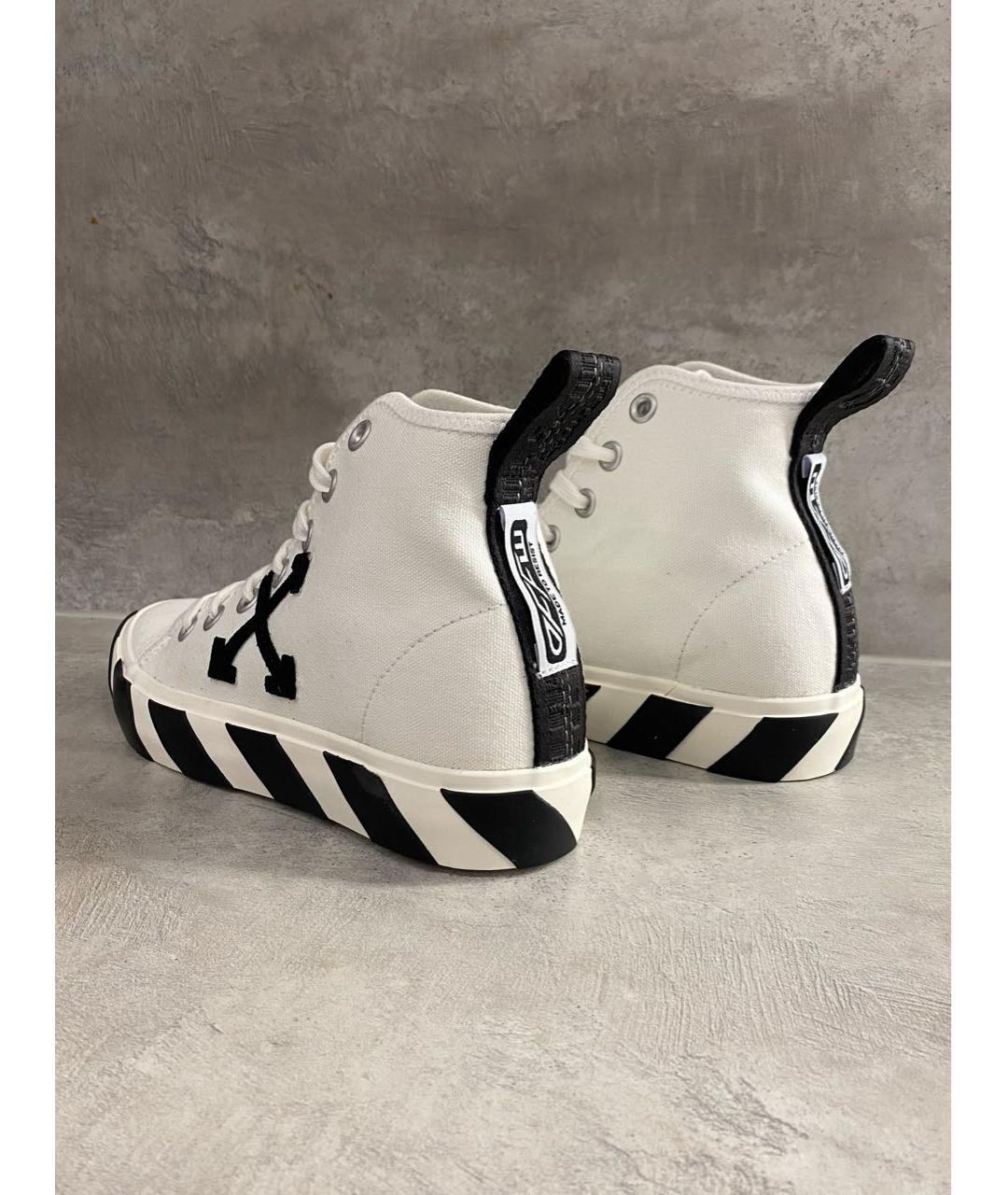 OFF-WHITE Белые текстильные кеды, фото 5