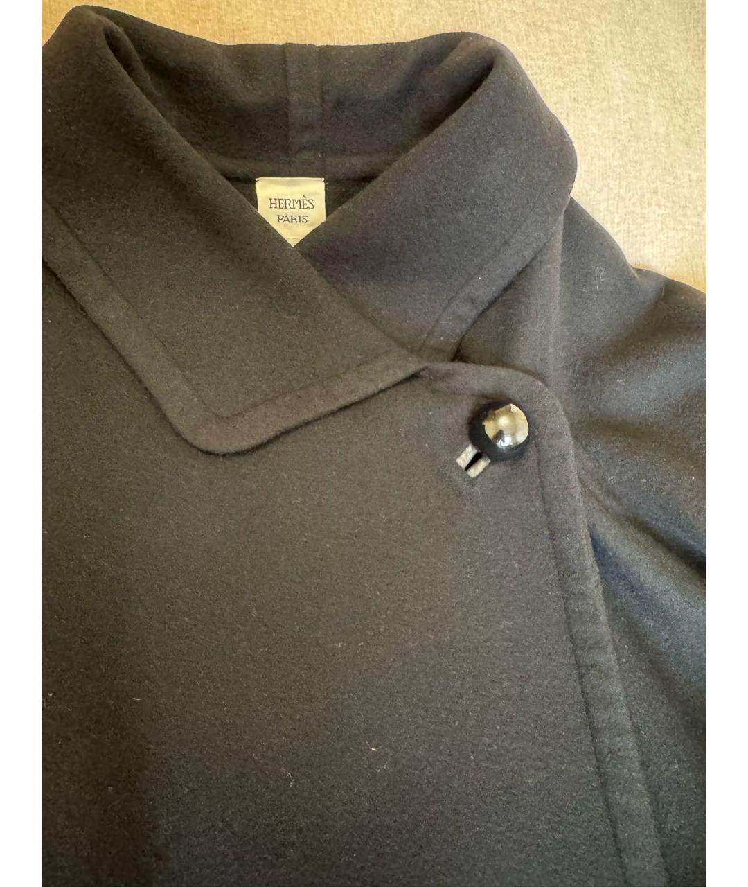 HERMES Черное кашемировое пальто, фото 5